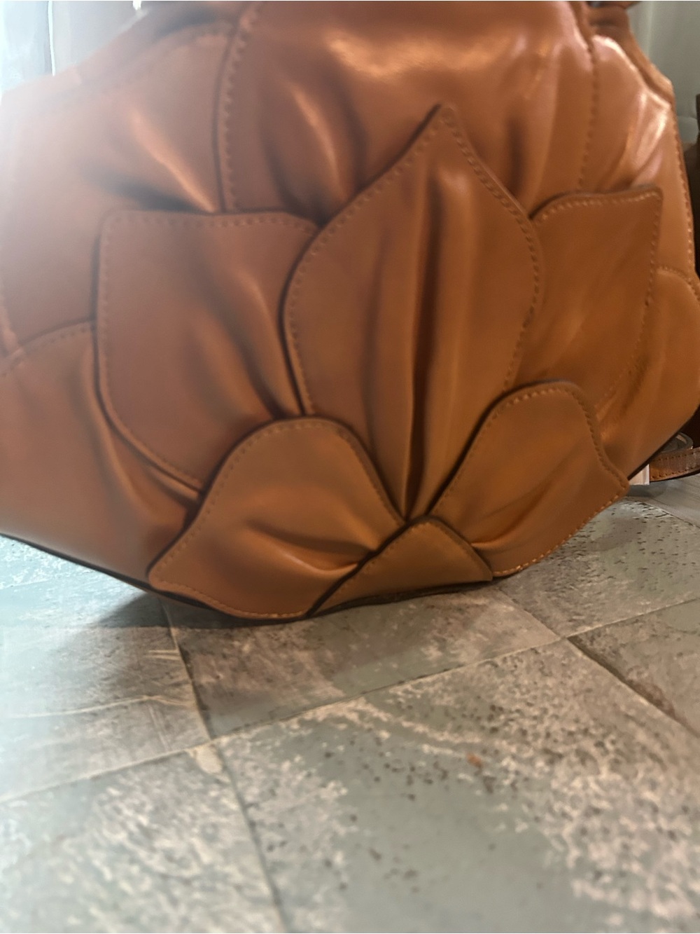 Patricia Nash Tan Floral Petal Crossbody Satchel - Picture 3 of 9